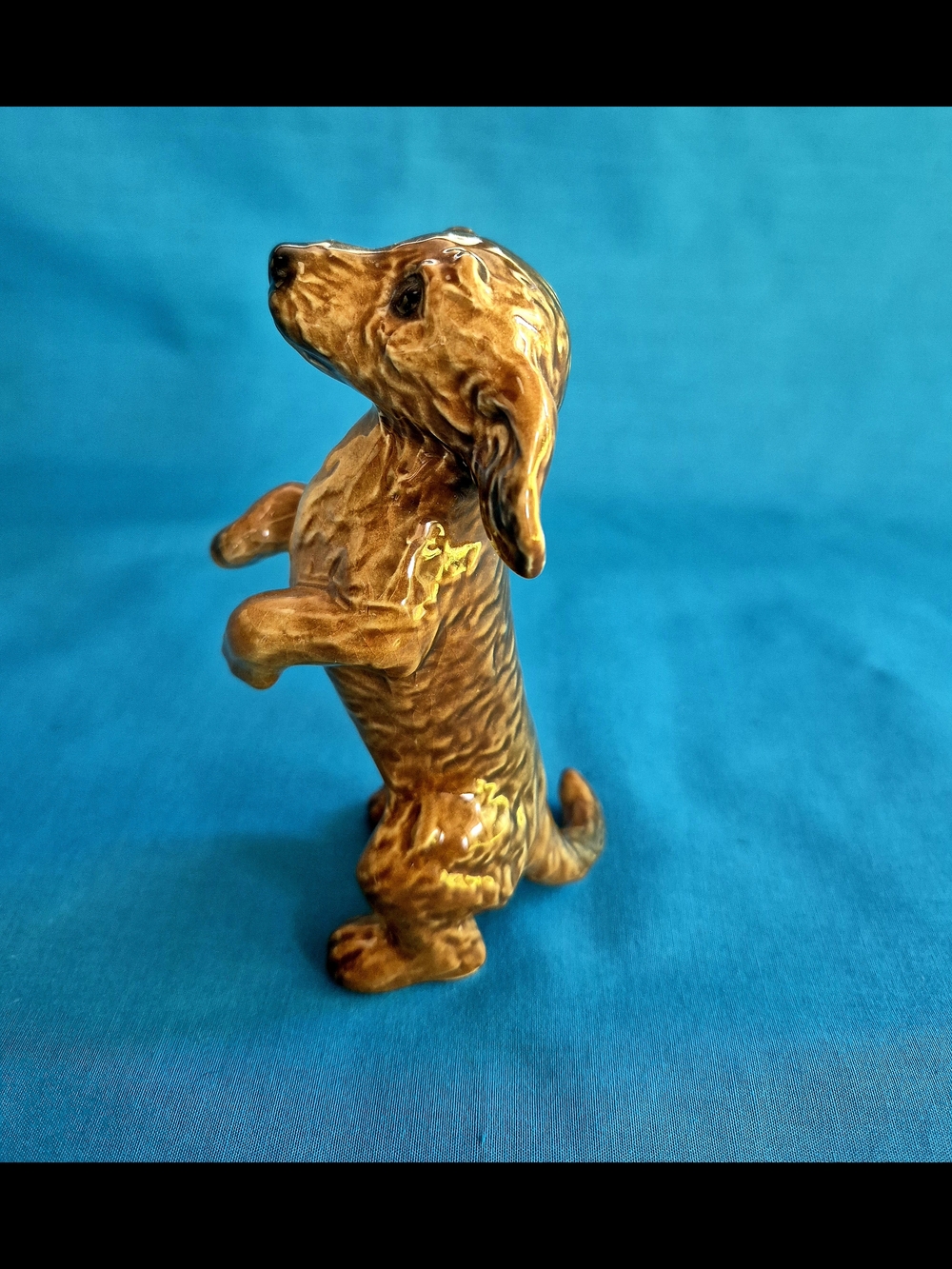 Goebel Brown Glazed Porcelain Standing Dog Figurine